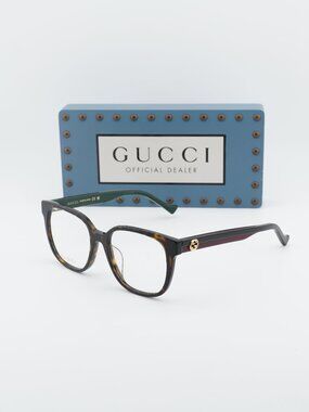 Gucci GG1305OA 002 Square Eyeglasses 54mm - Havana